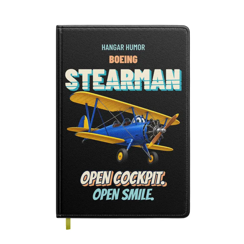 Boeing Stearman PT-17 - Open cockpit. Open smile. design on black notebook