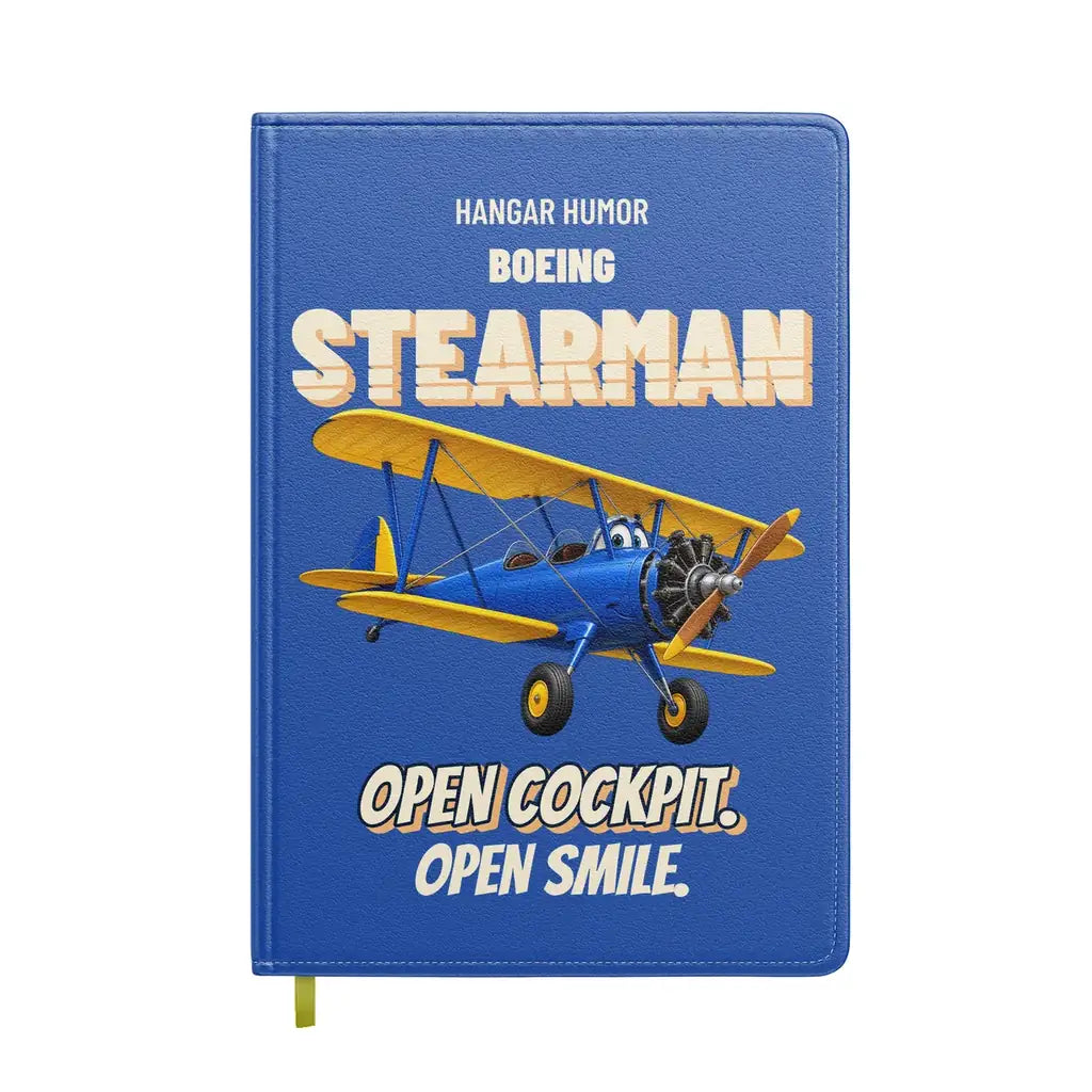 Boeing Stearman PT-17 - Open cockpit. Open smile. design on blue notebook