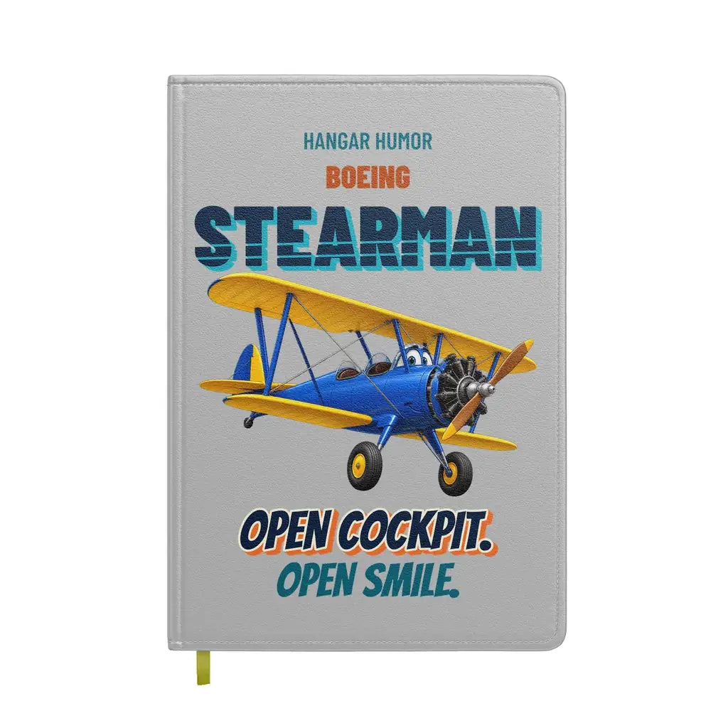 Boeing Stearman PT-17 - Open cockpit. Open smile. design on light gray notebook