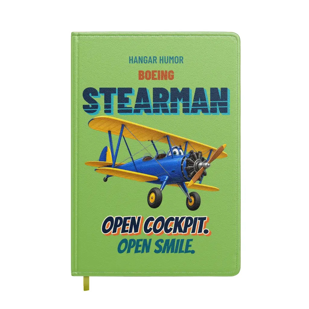 Boeing Stearman PT-17 - Open cockpit. Open smile. design on light green notebook