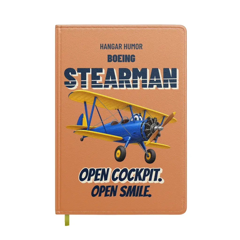 Boeing Stearman PT-17 - Open cockpit. Open smile. design on orange notebook