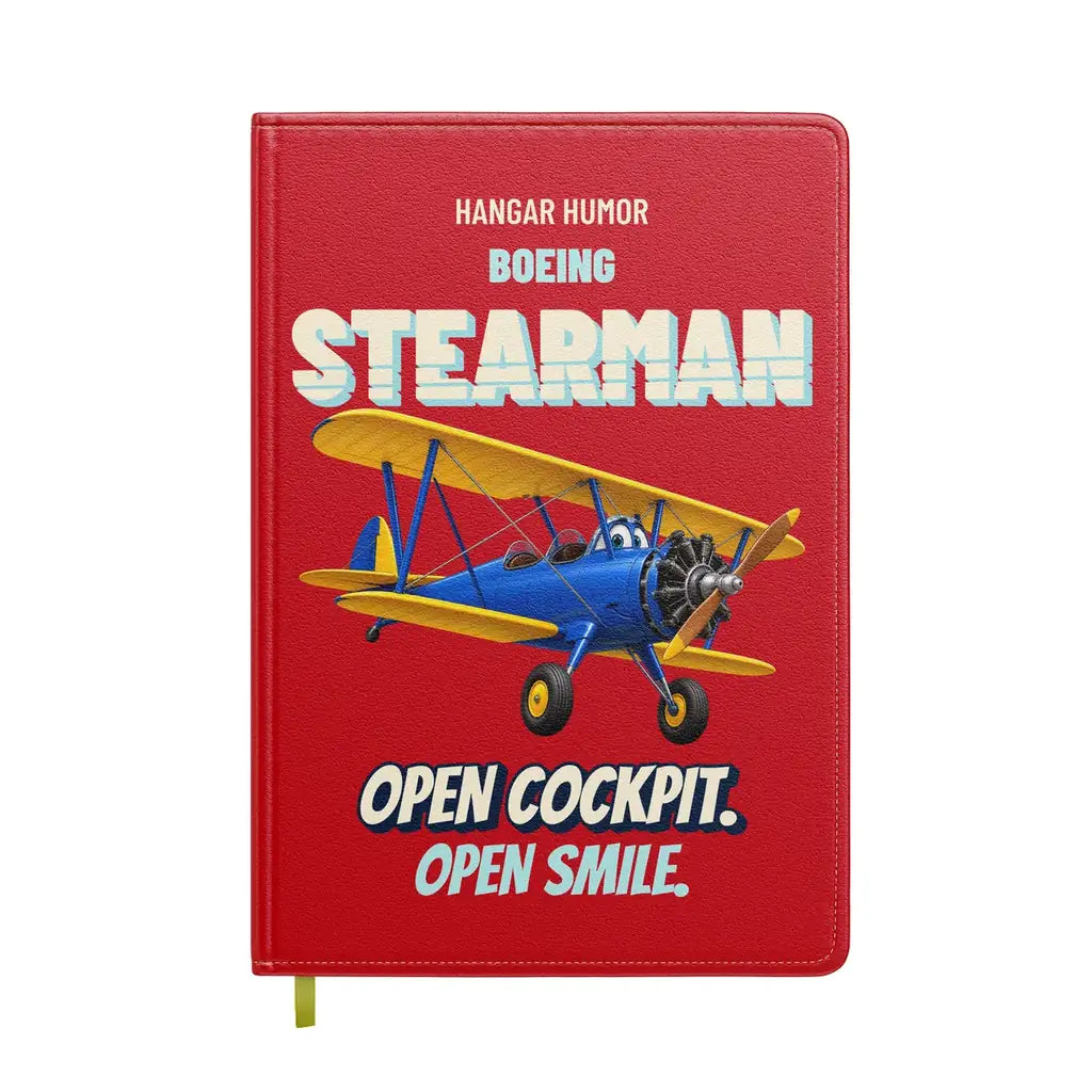 Boeing Stearman PT-17 - Open cockpit. Open smile. design on red notebook