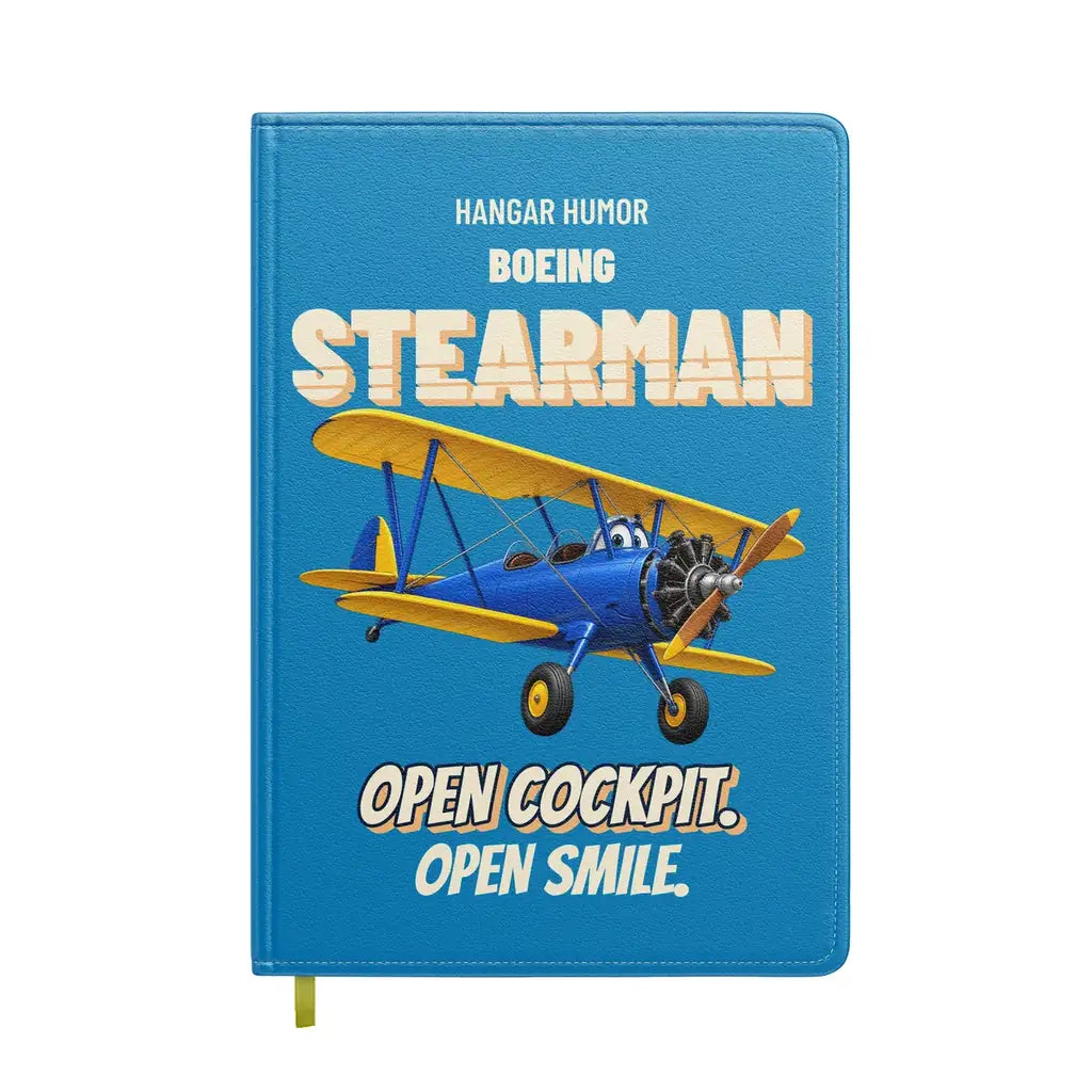 Boeing Stearman PT-17 - Open cockpit. Open smile. design on turquoise notebook