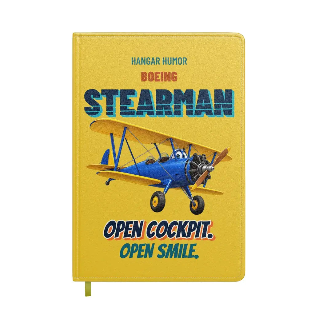 Boeing Stearman PT-17 - Open cockpit. Open smile. design on yellow notebook