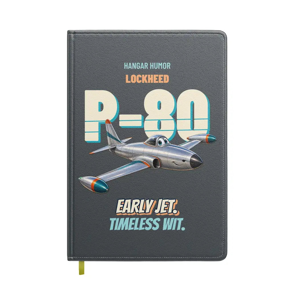 Lockheed P-80 Shooting Star - Early jet. Timeless wit. design on gray notebook