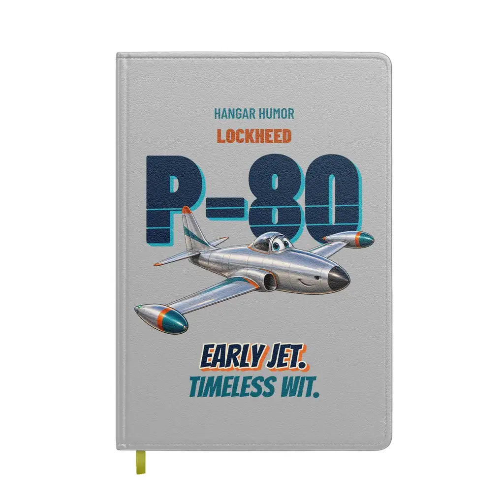 Lockheed P-80 Shooting Star - Early jet. Timeless wit. design on light gray notebook