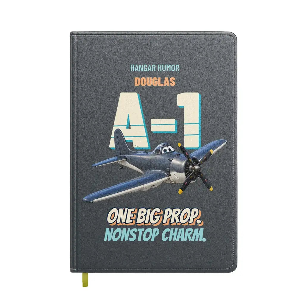 Douglas A-1H Skyraider - One big prop. Nonstop charm. design on gray notebook