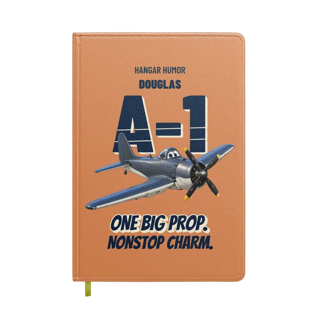 Douglas A-1H Skyraider - One big prop. Nonstop charm. design on orange notebook