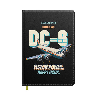 Douglas DC-6B - Piston power. Happy hour. design on black notebook
