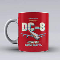 Thumbnail for Douglas DC-8-63 - Long jet. Short temper. design on red ceramic mug