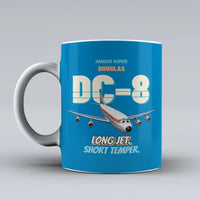 Thumbnail for Douglas DC-8-63 - Long jet. Short temper. design on turquoise ceramic mug