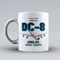 Thumbnail for Douglas DC-8-63 - Long jet. Short temper. design on white ceramic mug