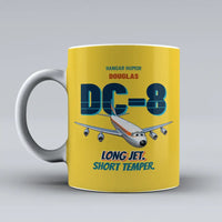 Thumbnail for Douglas DC-8-63 - Long jet. Short temper. design on yellow ceramic mug
