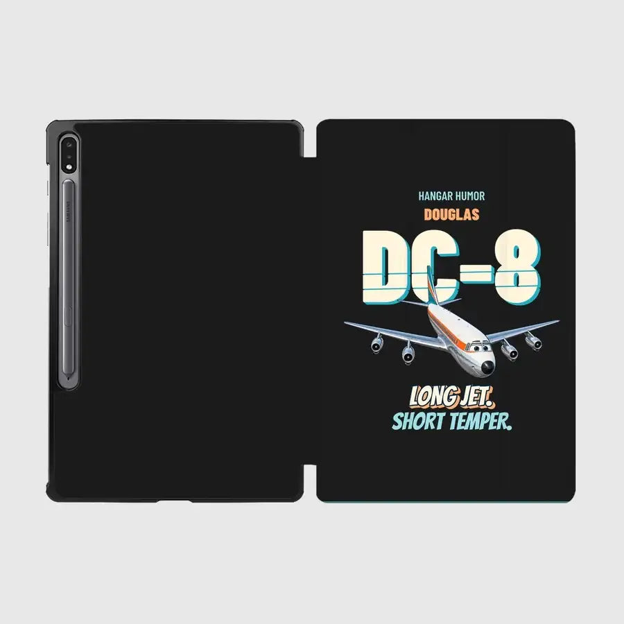Douglas DC-8-63 - Long jet. Short temper. design on black samsung tablet tablet case