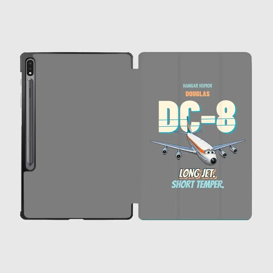 Douglas DC-8-63 - Long jet. Short temper. design on gray samsung tablet tablet case