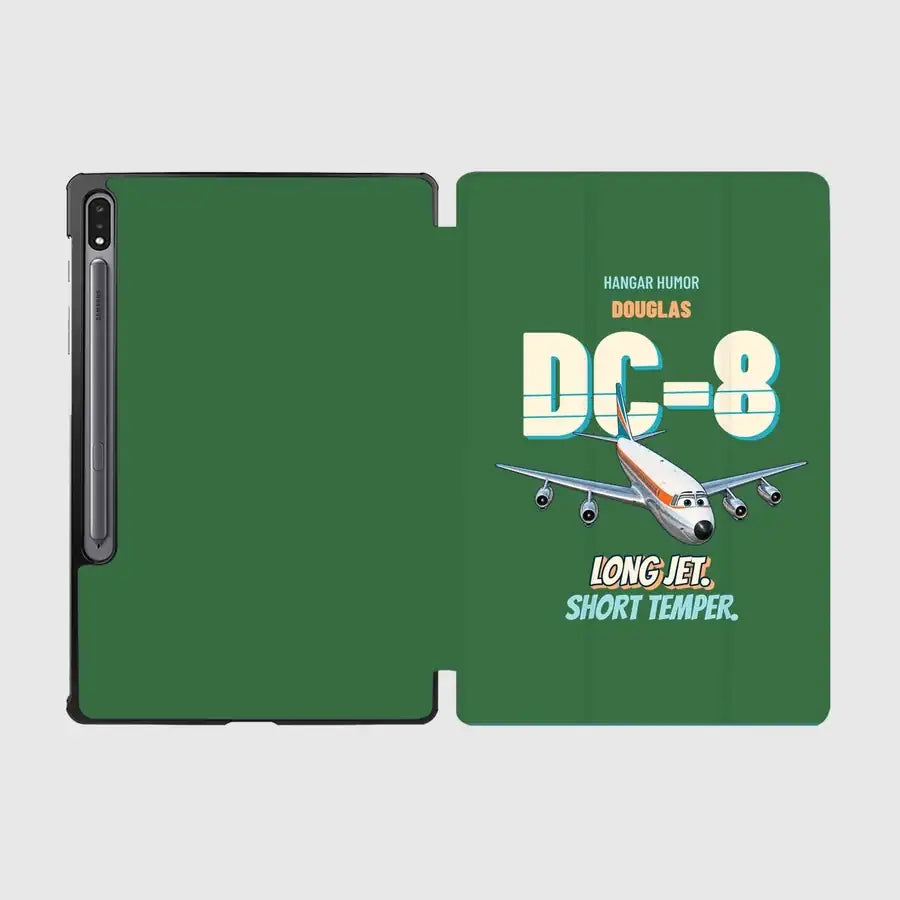 Douglas DC-8-63 - Long jet. Short temper. design on green samsung tablet tablet case