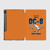 Thumbnail for Douglas DC-8-63 - Long jet. Short temper. design on orange samsung tablet tablet case
