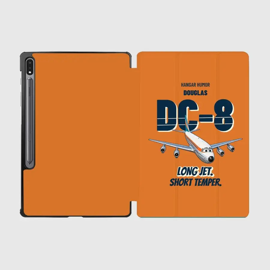 Douglas DC-8-63 - Long jet. Short temper. design on orange samsung tablet tablet case