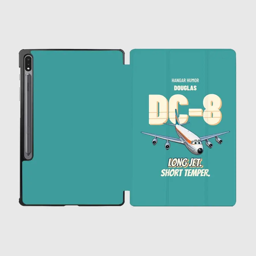 Douglas DC-8-63 - Long jet. Short temper. design on turquoise samsung tablet tablet case