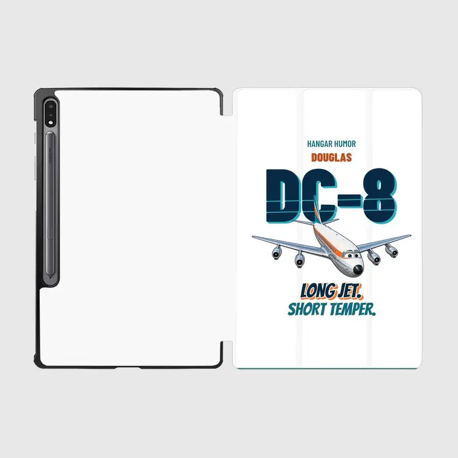Douglas DC-8-63 - Long jet. Short temper. design on white samsung tablet tablet case