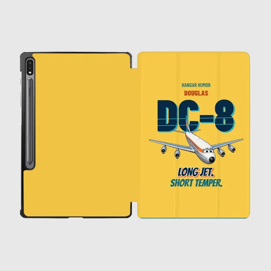 Douglas DC-8-63 - Long jet. Short temper. design on yellow samsung tablet tablet case