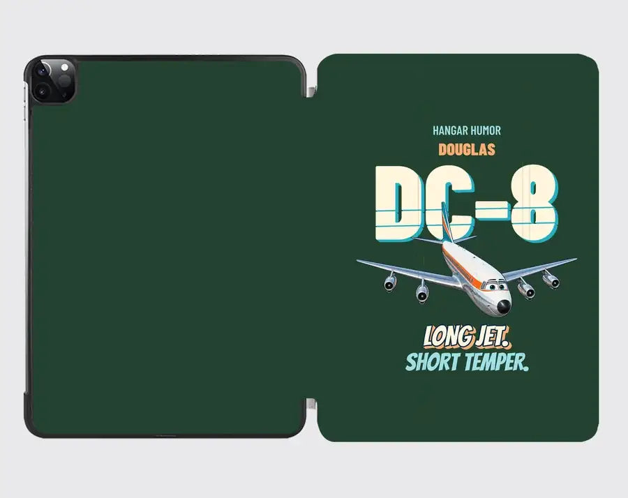 Douglas DC-8-63 - Long jet. Short temper. design on dark green ipad tablet case