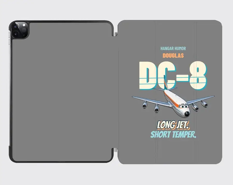 Douglas DC-8-63 - Long jet. Short temper. design on gray ipad tablet case