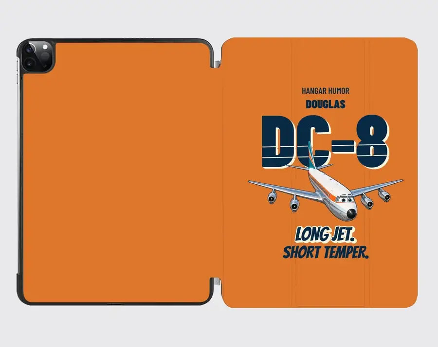 Douglas DC-8-63 - Long jet. Short temper. design on orange ipad tablet case