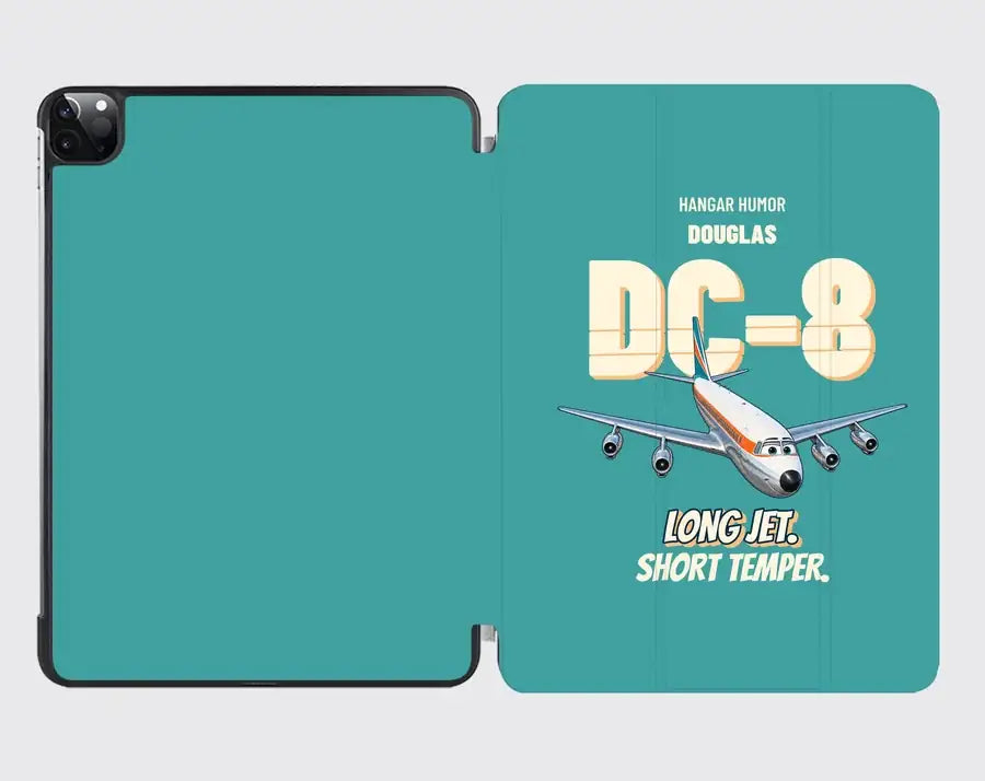 Douglas DC-8-63 - Long jet. Short temper. design on turquoise ipad tablet case