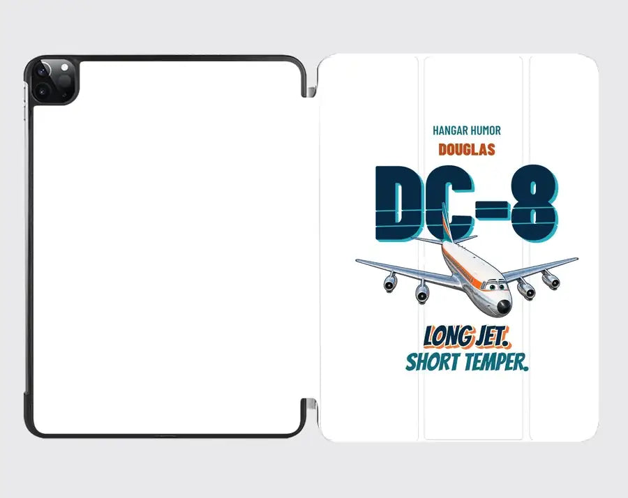 Douglas DC-8-63 - Long jet. Short temper. design on white ipad tablet case