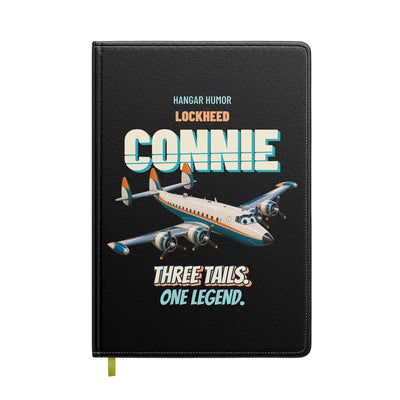 Lockheed L-1049G Super Constellation - Three tails. One legend. design on black notebook
