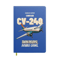 Thumbnail for Convair 240 - Twin props. Double grins. design on blue notebook