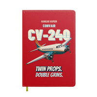 Thumbnail for Convair 240 - Twin props. Double grins. design on red notebook