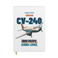 Thumbnail for Convair 240 - Twin props. Double grins. design on white notebook