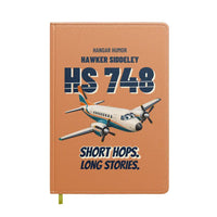 Thumbnail for Hawker Siddeley HS 748 - Short hops. Long stories. design on orange notebook