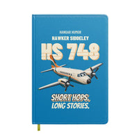 Thumbnail for Hawker Siddeley HS 748 - Short hops. Long stories. design on turquoise notebook