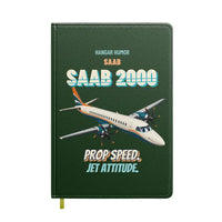 Thumbnail for Saab 2000 - Prop speed. Jet attitude. design on dark green notebook