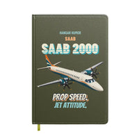 Thumbnail for Saab 2000 - Prop speed. Jet attitude. design on green army notebook