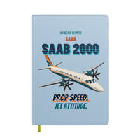 Thumbnail for Saab 2000 - Prop speed. Jet attitude. design on light blue notebook