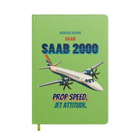 Thumbnail for Saab 2000 - Prop speed. Jet attitude. design on light green notebook