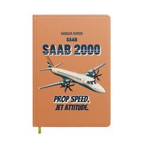 Thumbnail for Saab 2000 - Prop speed. Jet attitude. design on orange notebook