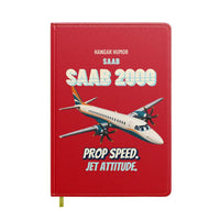 Thumbnail for Saab 2000 - Prop speed. Jet attitude. design on red notebook