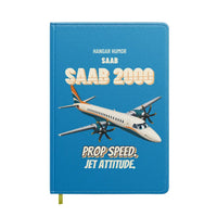 Thumbnail for Saab 2000 - Prop speed. Jet attitude. design on turquoise notebook