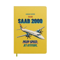 Thumbnail for Saab 2000 - Prop speed. Jet attitude. design on yellow notebook