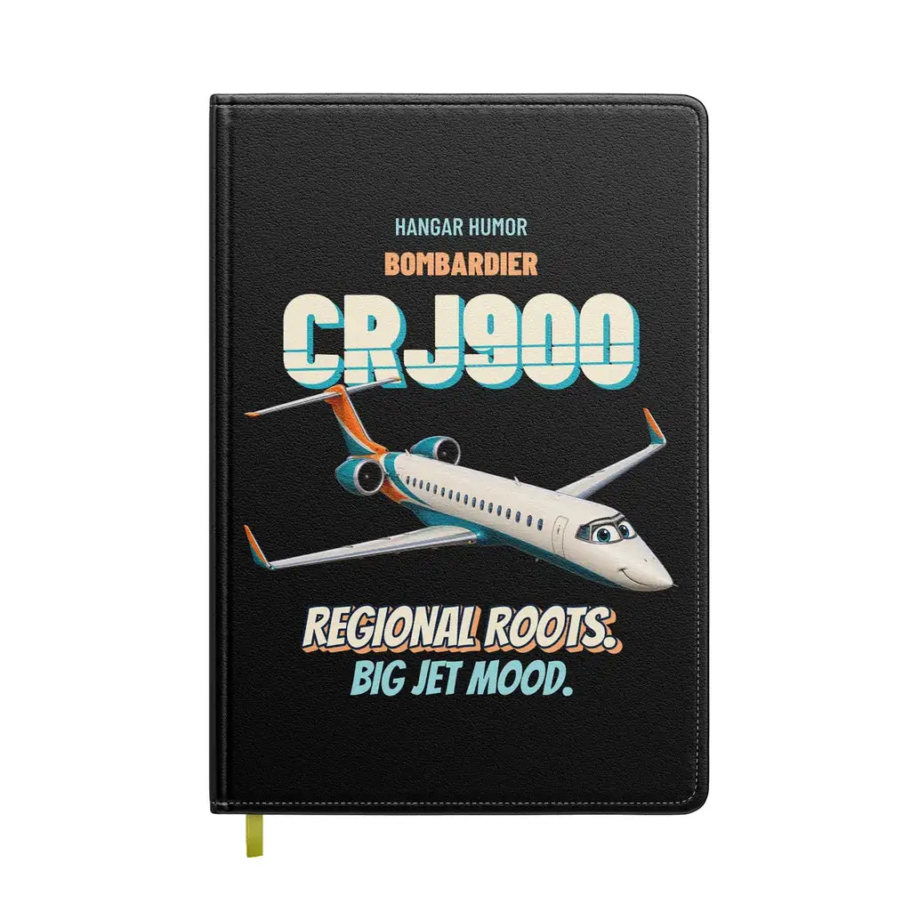 Bombardier CRJ900 - Regional roots. Big jet mood. design on black notebook