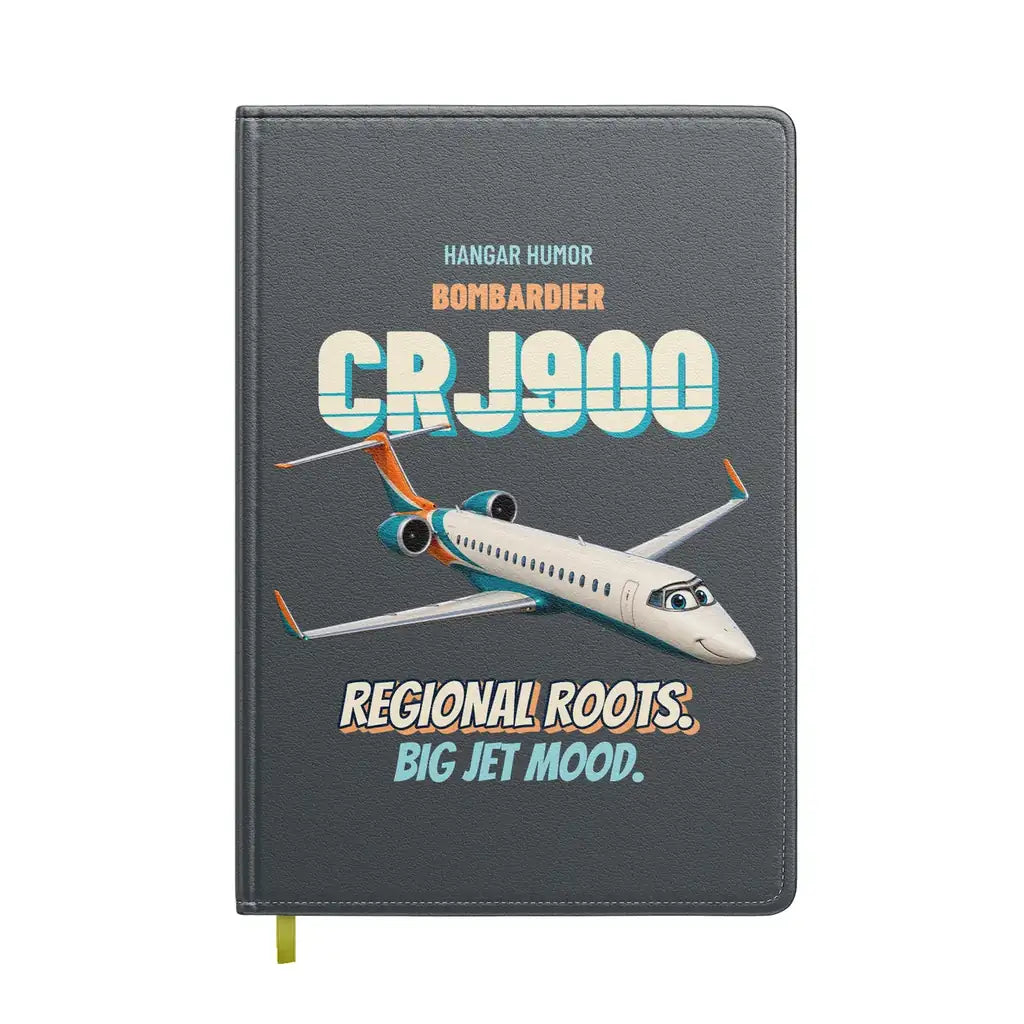 Bombardier CRJ900 - Regional roots. Big jet mood. design on gray notebook