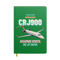 Thumbnail for Bombardier CRJ900 - Regional roots. Big jet mood. design on green notebook