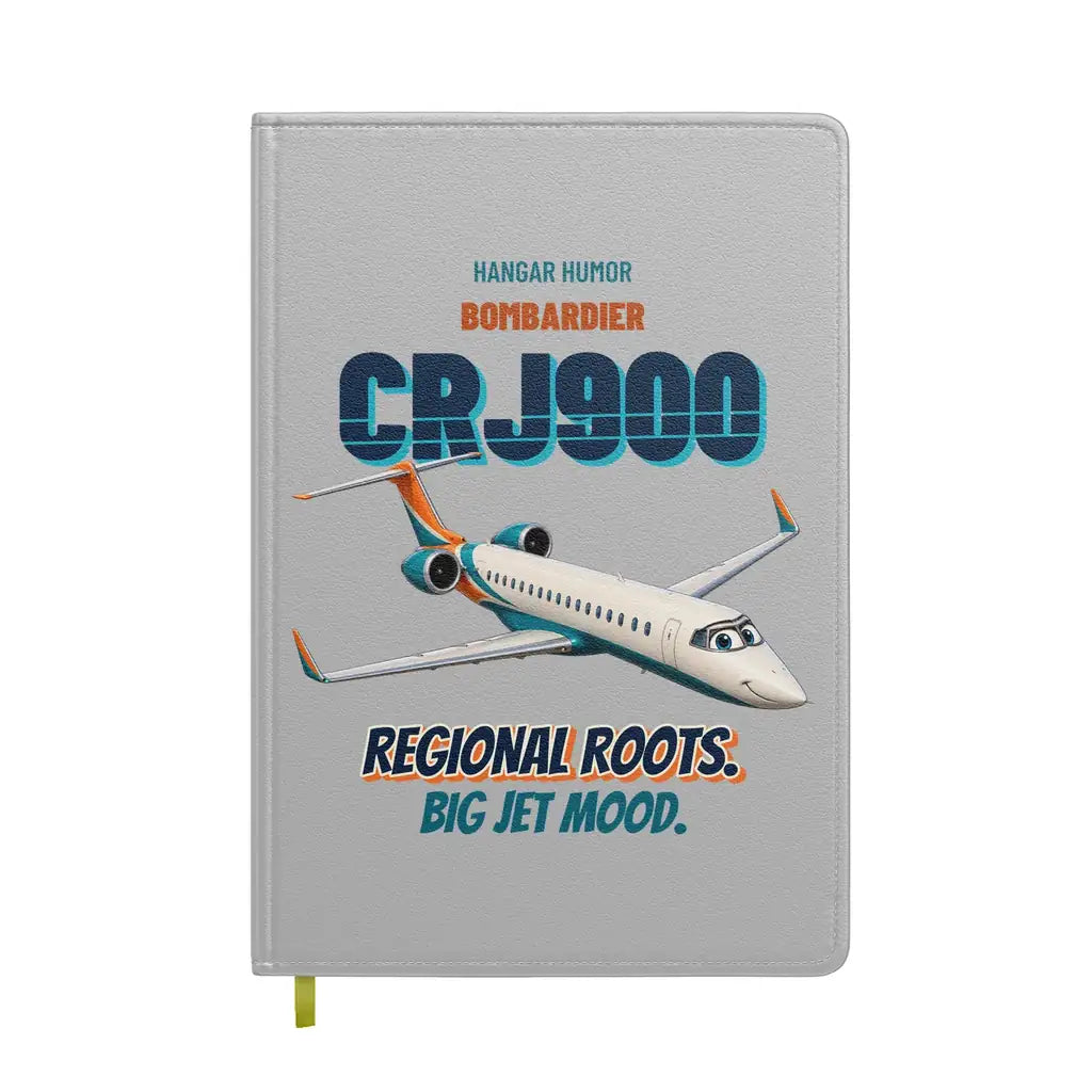 Bombardier CRJ900 - Regional roots. Big jet mood. design on light gray notebook