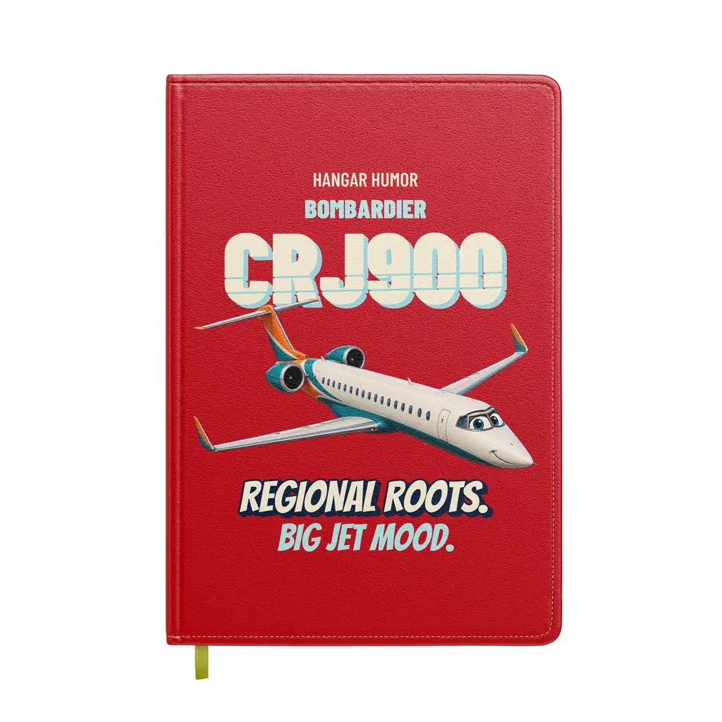 Bombardier CRJ900 - Regional roots. Big jet mood. design on red notebook