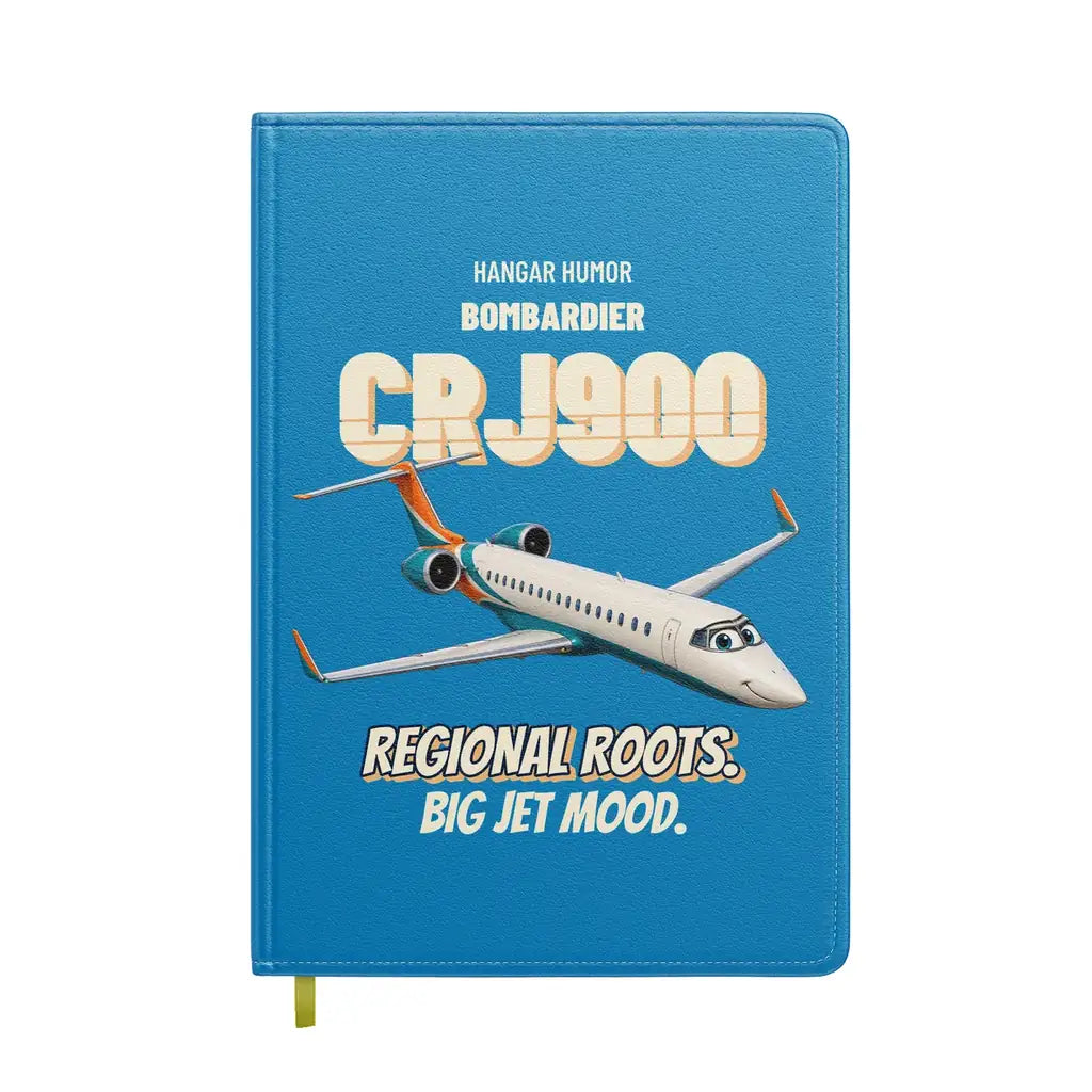Bombardier CRJ900 - Regional roots. Big jet mood. design on turquoise notebook